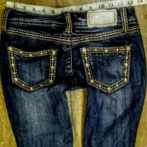 Shyanne Jeans Size 25 Skinny Cuff Crop Embellished - Picture 6 of 11